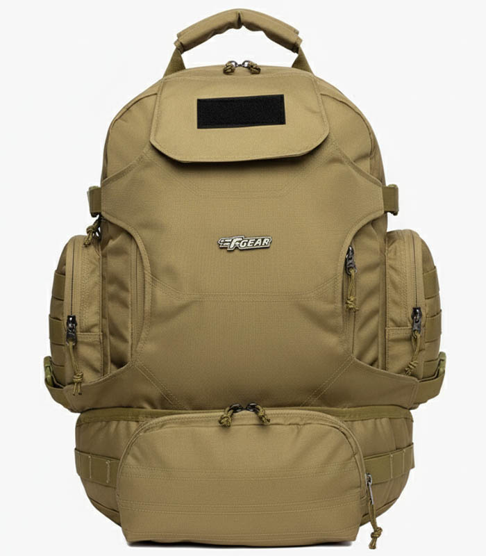 Khaki Solid Backpack