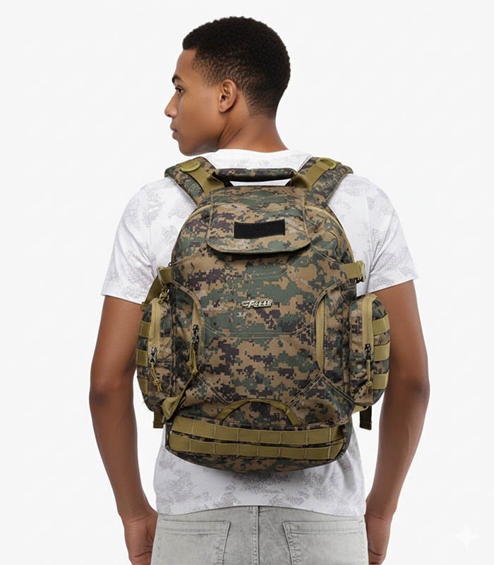 Khaki Solid Backpack