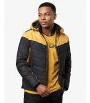 Black Colourblocked Padded Jacket