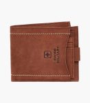 Brown Solid Two Fold Leather Wallet