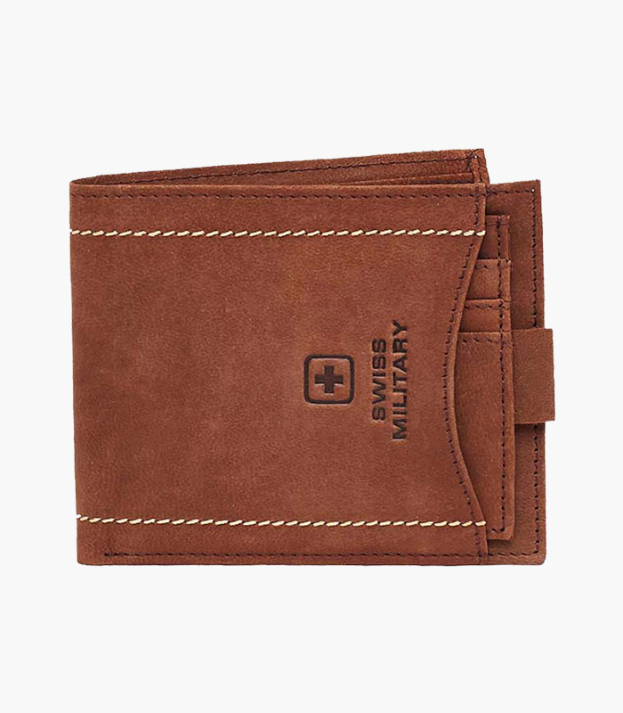 Men-Brown-Solid-Two-Fold-Leather-Wallet
