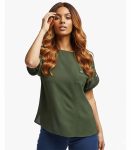 Petite Olive Green Solid Top