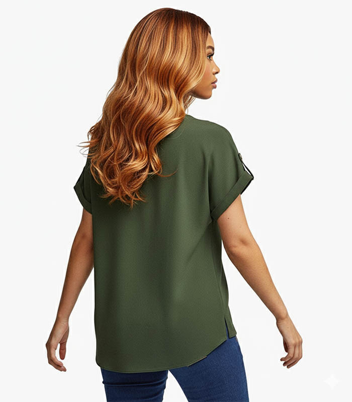 Petite Olive Green Solid Top 2