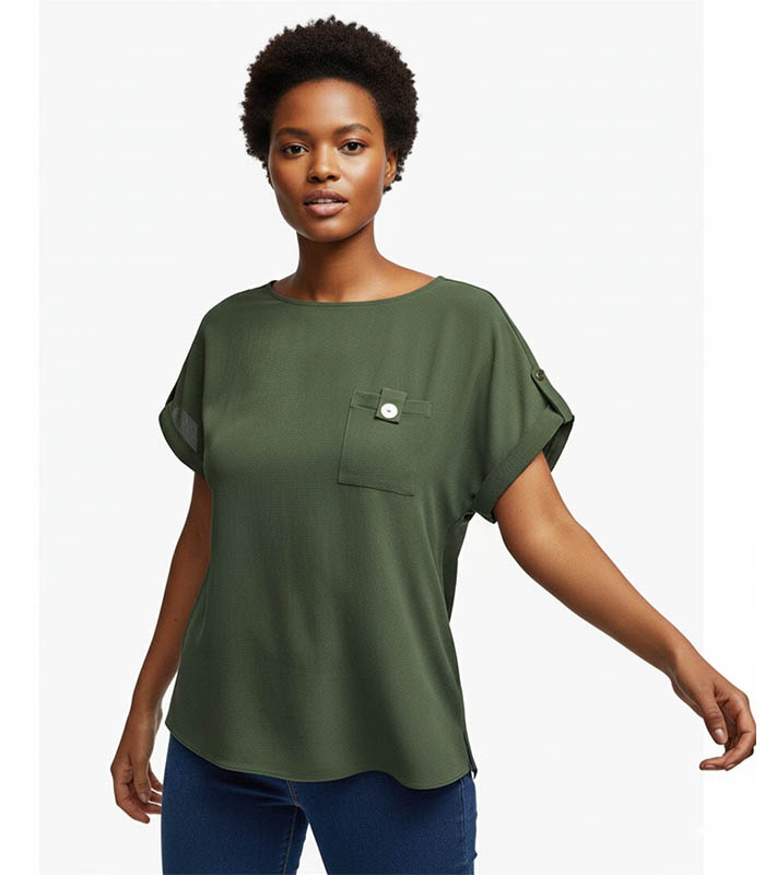Petite Olive Green Solid Top 7