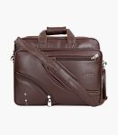 Brown Solid Laptop Bag