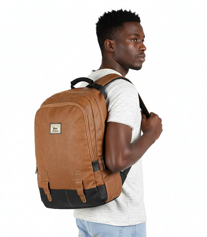 Unisex-Tan-Solid-Laptop-Backpack-3
