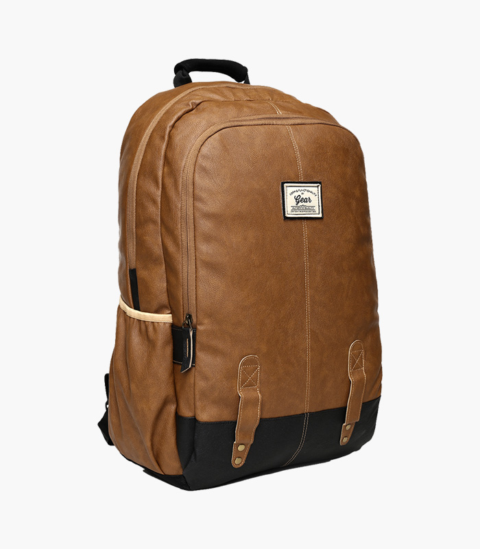 Unisex-Tan-Solid-Laptop-Backpack-3