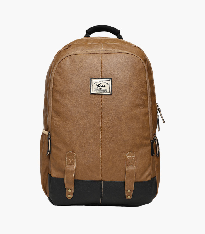 Unisex-Tan-Solid-Laptop-Backpack