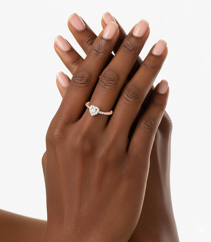 Women-Rose-Gold-Finger-Ring-with-Diamonds 2