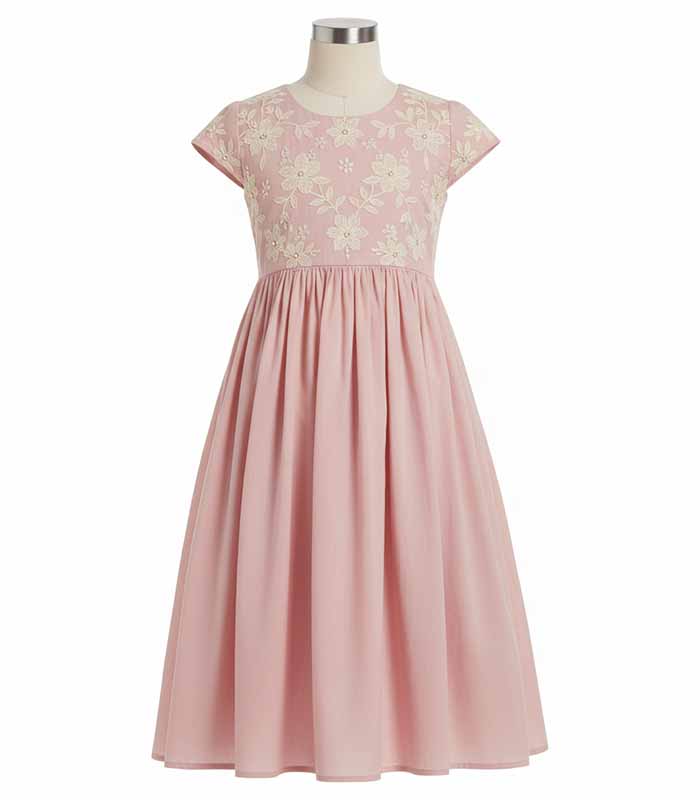 PataFasta, Girls’ Everyday Dress - “Luna Bloom Girls’ Cotton Dress” 1