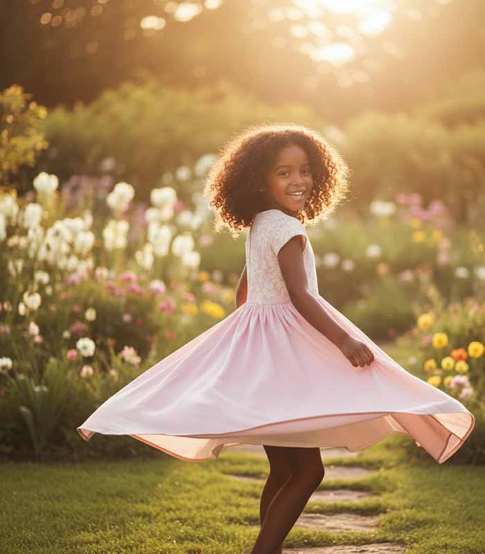 PataFasta, Girls’ Everyday Dress - “Luna Bloom Girls’ Cotton Dress” 4