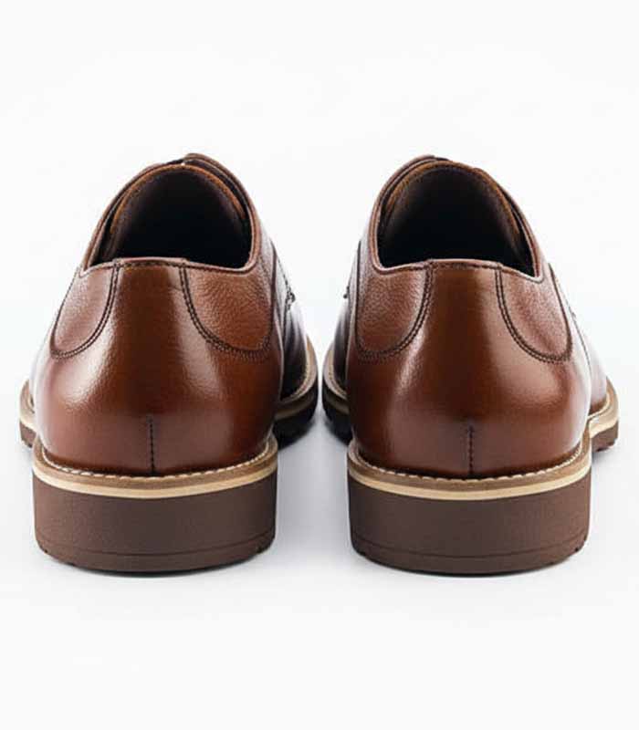 PataFasta, Men's Premium Brown Leather Derby Dress Shoes 1