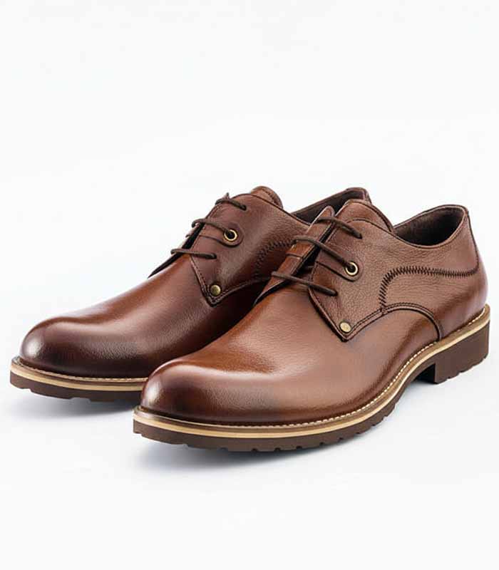 PataFasta, Men's Premium Brown Leather Derby Dress Shoes 4