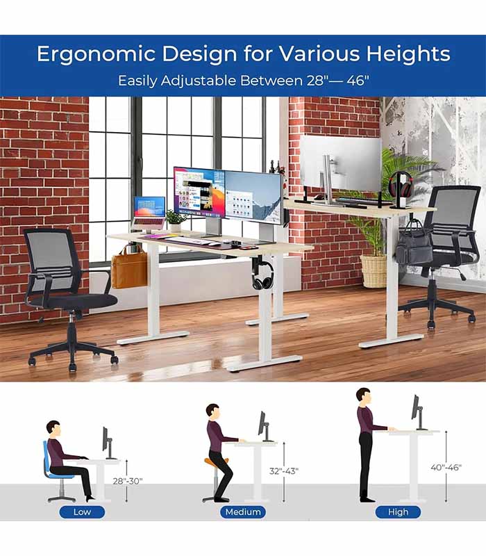 PataFasta, Modern Height Home Office Table Standing Electric Desk 5