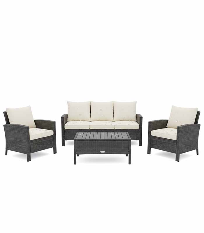 PataFasta, Outdoor - Weatherproof Rattan Lounge Set “CoastWeave 4-Piece Outdoor Lounge Set” 3