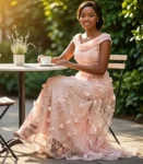 Bloom & Glow Aura Abstract Silk-Satin Party Gown